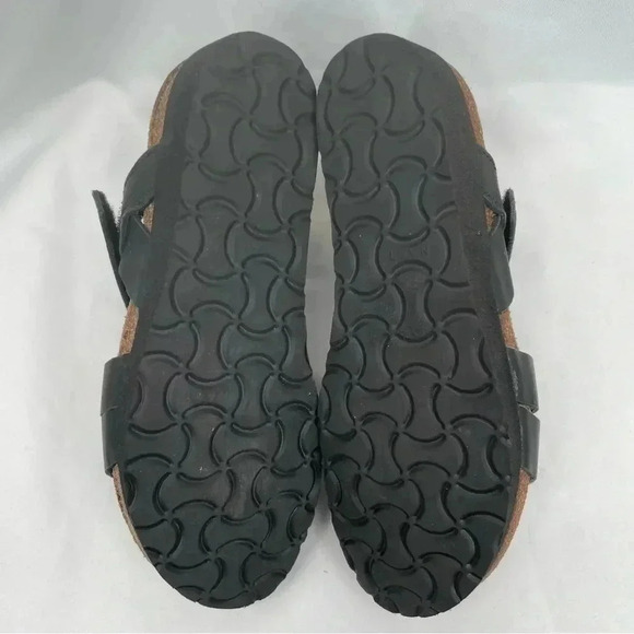 NAOT Women’s Kayla Sandal 36/5.5 Black Leather Hook Loop Closure Strappy - Picture 7 of 10